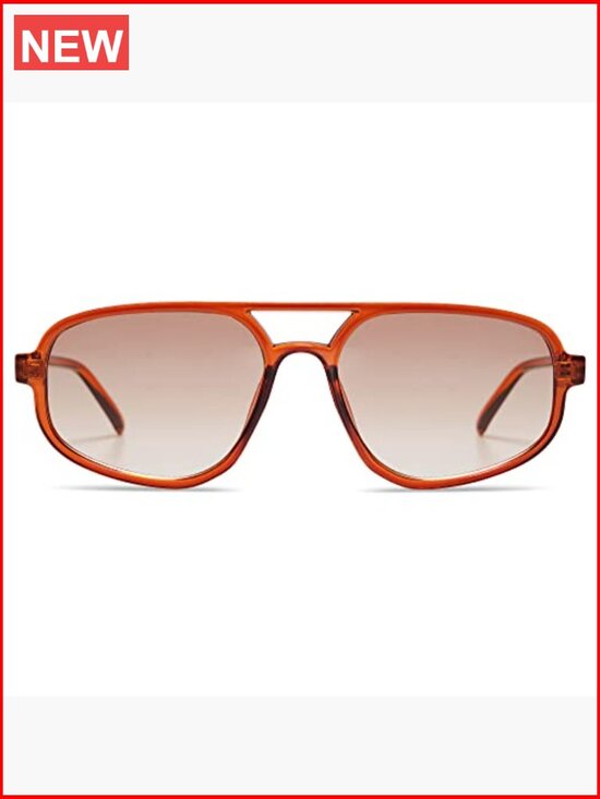 Retro Aviator Sunglasses, Double Bridge, UV400 Protection, Lightweight Plastic main image 5